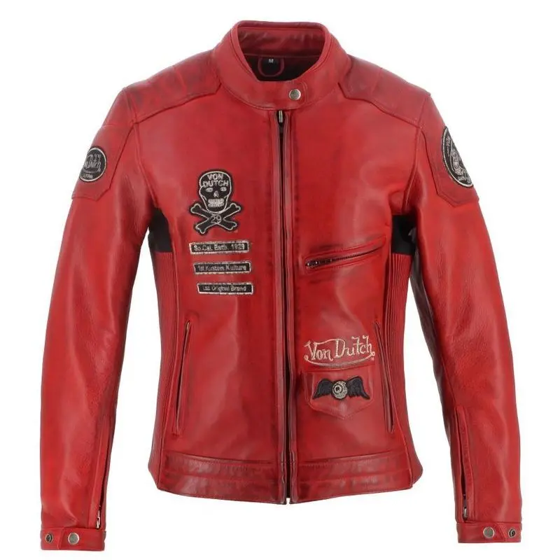 Von Dutch X Helstons Pretty Dames Motorfiets Lederen Jas -